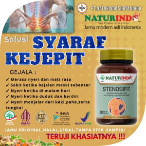 OBAT HERBAL SAKIT PINGGANG/SYARAF KEJEPIT NATURINDO